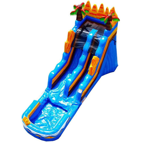 JumpOrange 15 FT Oasis Commercial Grade Water Slide with Pool (with